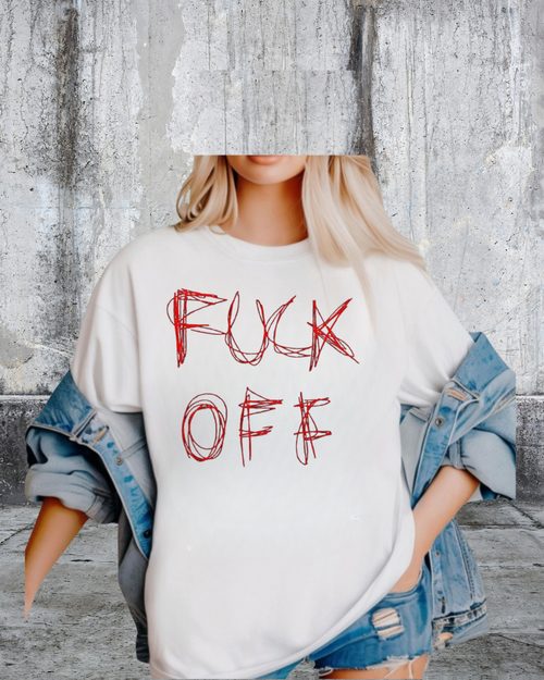 Camisola F*CK OFF - Grito Gráfico | Branco | Oversize | BST