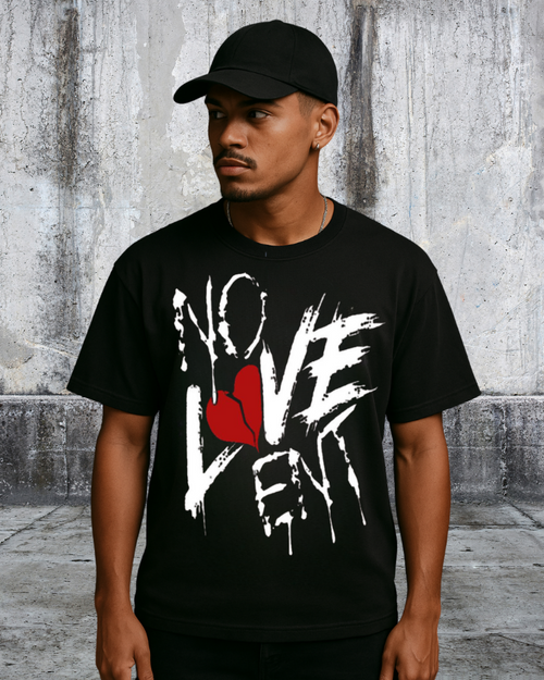 Camisola NO LOVE - Coração Partido | Preto | Streetwear Sombrio